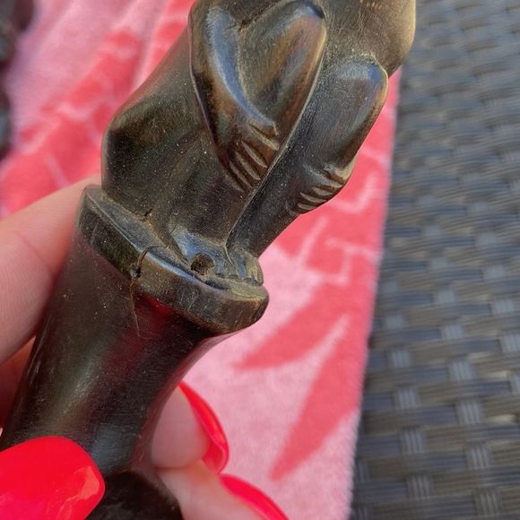 Tribal Wooden spoon and fork Vintage A16 - Picture 9 of 9